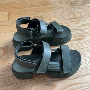 Ganni rubber lug sole sandals